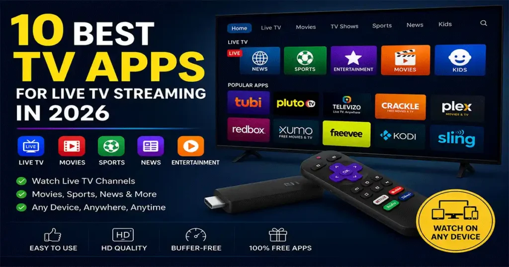 TV Apps for watching live TV, sports, movies and news online